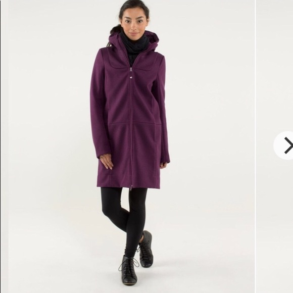 Lululemon: Plum City Softshell Tweed Knee Length Coat Size 4 - Picture 4 of 7